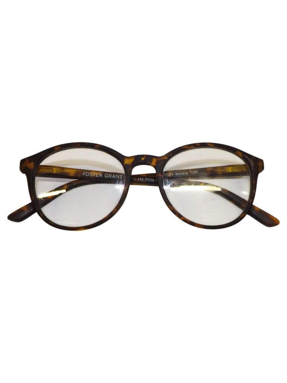 Foster Grant Mackie TOR Tortoise Round Eyeglass Frames PD58.5mm 51-18-145 Frames